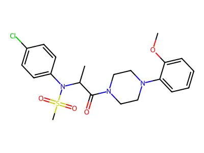 N-(4-chlorophenyl)-N-[1-[4-(2-methoxyphenyl)piperazin-1-yl]-1-oxopropan-2-yl]methanesulfonamide structure