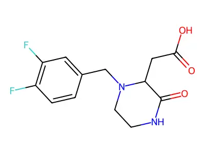 [1-(3,4-Difluorobenzyl)-3-oxo-2-piperazinyl]acetic acid structure