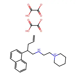 1-Naphthaleneethylamine, N-(2-piperidinoethyl)-beta-(2-propenyl)-, bioxalate structure
