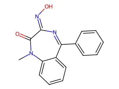 1H-1,4-Benzodiazepine-2,3-dione, 1-methyl-5-phenyl-, 3-oxime structure
