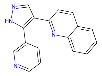 Quinoline, 2-[3-(3-pyridinyl)-1H-pyrazol-4-YL]- structure