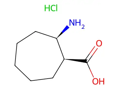 (1R,2S)-2-aminocycloheptane-1-carboxylic Acid Hydrochloride structure