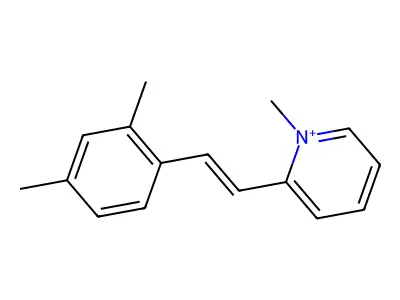 2-[2-(2,4-Dimethylphenyl)ethenyl]-1-methylpyridin-1-ium structure