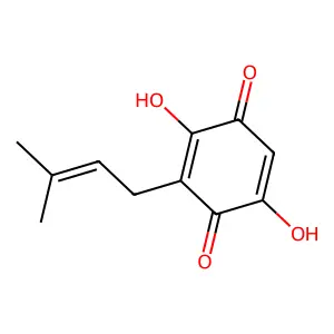2,5-Dihydroxy-3-(3-methylbut-2-en-1-yl)cyclohexa-2,5-diene-1,4-dione structure