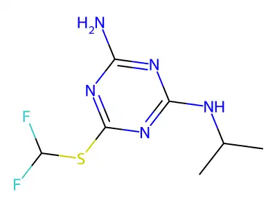 1,3,5-Triazine-2,4-diamine, 6-((difluoromethyl)thio)-N-(1-methylethyl)- structure