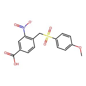 4-(((4-Methoxyphenyl)sulfonyl)methyl)-3-nitrobenzoic acid structure