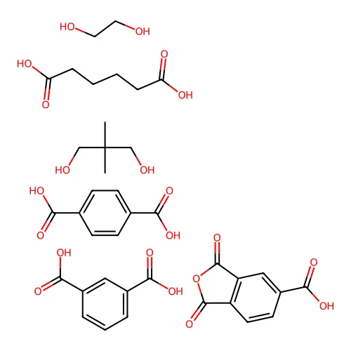 1,3-Benzenedicarboxylic acid, polymer with 1,4-benzenedicarboxylic acid, 1,3-dihydro-1,3-dioxo-5-isobenzofurancarboxylic acid, 2,2-dimethyl-1,3-propanediol, 1,2-ethanediol and hexanedioic acid structure