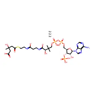 CoenzymeA,S-(hydrogen3-hydroxy-3-methylpentanedioate),disodiumsalt structure