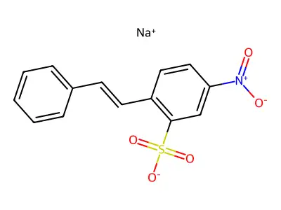 benzenesulfonic acid, 5-nitro-2-(2-phenylethenyl)-, sodium salt structure
