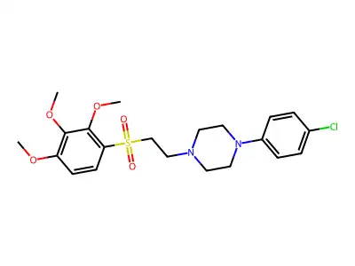Piperazine, 1-(4-chlorophenyl)-4-(2-((2,3,4-trimethoxyphenyl)sulfonyl)ethyl)- structure