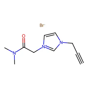 N,N-dimethyl-2-(3-prop-2-ynylimidazol-1-ium-1-yl)acetamide bromide structure