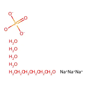 Phosphoric acid, trisodium salt, decahydrate structure