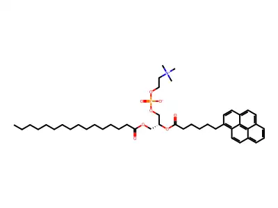 1-Palmitoyl-2-(pyren-1-yl)hexanoyl-sn-glycero-3-phosphocholine structure