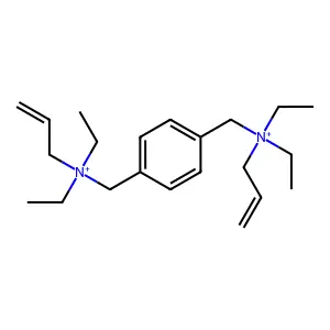 Allyl-[[4-[[allyl(diethyl)ammonio]methyl]phenyl]methyl]-diethyl-ammonium structure