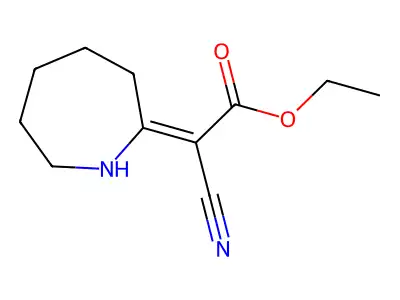 ethyl (2E)-azepan-2-ylidene(cyano)ethanoate structure