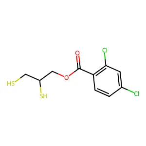 Benzoic acid, 2,4-dichloro-, 2,3-dimercaptopropyl ester structure