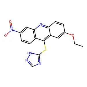Acridine, 2-ethoxy-6-nitro-9-(1H-1,2,4-triazol-3-ylthio)- structure