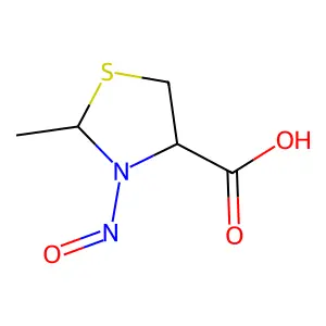 2-Methyl-N-nitrosothiazolidine-4-carboxylic acid structure