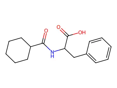 N-(cyclohexylcarbonyl)phenylalanine structure