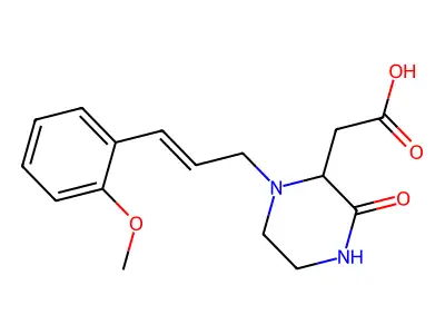 2-[1-[3-(2-Methoxyphenyl)prop-2-enyl]-3-oxopiperazin-2-yl]acetic acid structure