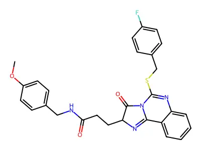 3-(5-{[(4-fluorophenyl)methyl]sulfanyl}-3-oxo-2H,3H-imidazo[1,2-c]quinazolin-2-yl)-N-[(4-methoxyphenyl)methyl]propanamide structure