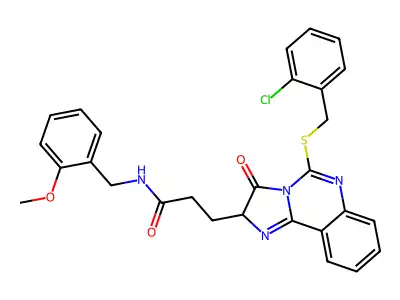 3-(5-{[(2-chlorophenyl)methyl]sulfanyl}-3-oxo-2H,3H-imidazo[1,2-c]quinazolin-2-yl)-N-[(2-methoxyphenyl)methyl]propanamide structure