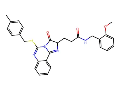 N-[(2-methoxyphenyl)methyl]-3-(5-{[(4-methylphenyl)methyl]sulfanyl}-3-oxo-2H,3H-imidazo[1,2-c]quinazolin-2-yl)propanamide structure