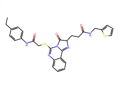 3-[5-({[(4-ethylphenyl)carbamoyl]methyl}sulfanyl)-3-oxo-2H,3H-imidazo[1,2-c]quinazolin-2-yl]-N-[(thiophen-2-yl)methyl]propanamide structure