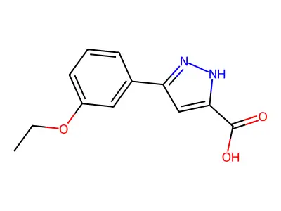 5-(3-ethoxyphenyl)-1H-pyrazole-3-carboxylic acid structure