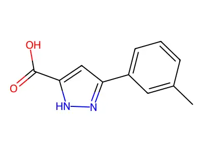 5-(3-Methylphenyl)-1H-pyrazole-3-carboxylic acid structure