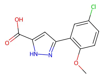 5-(5-Chloro-2-methoxyphenyl)-1H-pyrazole-3-carboxylic acid structure