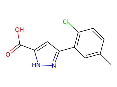 5-(2-Chloro-5-methylphenyl)-1h-pyrazole-3-carboxylic acid structure