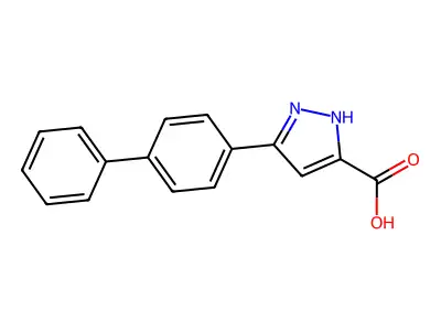 5-Biphenyl-4-yl-1H-pyrazole-3-carboxylic acid structure
