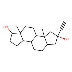 A-NOR-5-alpha-ANDROSTANE-2-beta,17-beta-DIOL, 2-alpha-ETHYNYL- structure