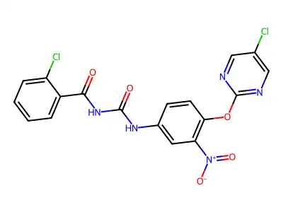 Benzamide, 2-chloro-N-(((4-((5-chloro-2-pyrimidinyl)oxy)-3-nitrophenyl)amino)carbonyl)- structure