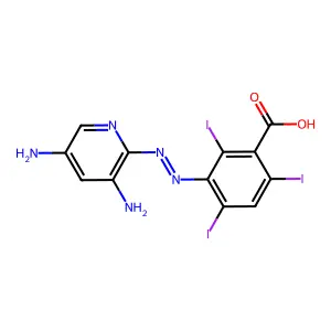 3-(3,5-Diamino-2-pyridylazo)-2,4,6-triiodobenzoic acid structure