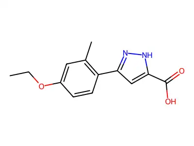5-(4-Ethoxy-2-methylphenyl)-1H-pyrazole-3-carboxylic acid structure