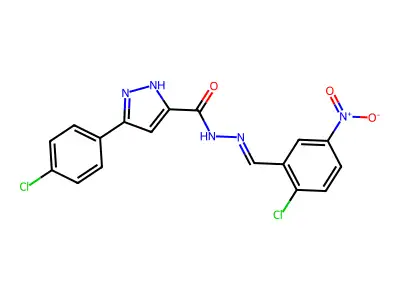 5-(4-Chlorophenyl)-1H-pyrazole-3-carboxylic acid 2-[(2-chloro-5-nitrophenyl)methylene]hydrazide structure
