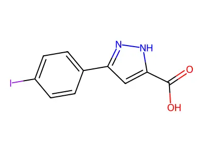 5-(4-Iodophenyl)-1H-pyrazole-3-carboxylic acid structure