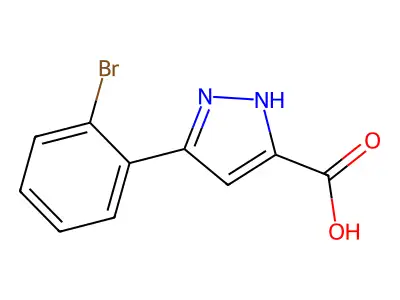 3-(2-bromophenyl)-1H-pyrazole-5-carboxylic acid structure