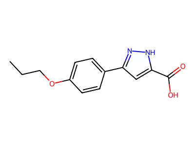3-(4-propoxyphenyl)-1H-pyrazole-5-carboxylic acid structure