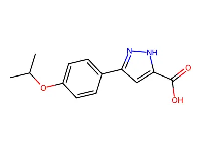5-[4-(propan-2-yloxy)phenyl]-1H-pyrazole-3-carboxylic acid structure