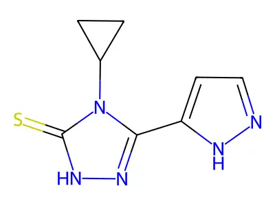 4-cyclopropyl-5-(1H-pyrazol-5-yl)-4H-1,2,4-triazole-3-thiol structure