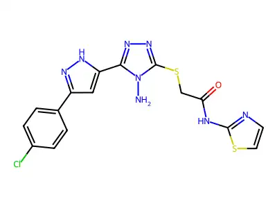 C16H13ClN8OS2 structure
