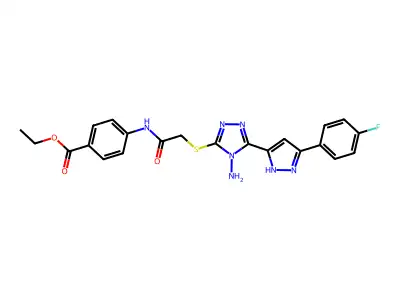 C22H20FN7O3S structure