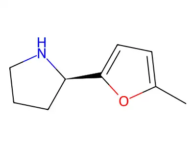 (2R)-2-(5-methylfuran-2-yl)pyrrolidine structure