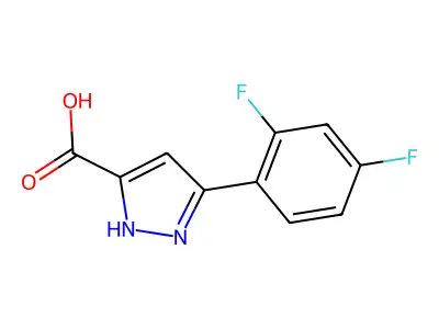 3-(2,4-difluorophenyl)-1H-pyrazole-5-carboxylic acid structure