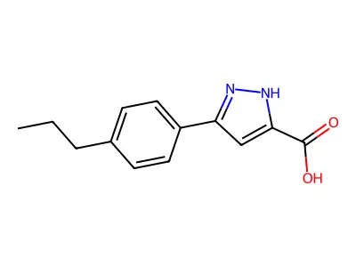 5-(4-Propylphenyl)-1H-pyrazole-3-carboxylic acid structure