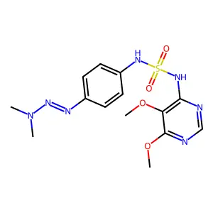 Aryltriazene methoxypyrimidine structure