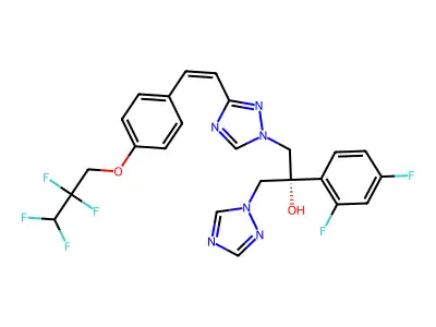 (2R)-2-(2,4-difluorophenyl)-1-[3-[(Z)-2-[4-(2,2,3,3-tetrafluoropropoxy)phenyl]ethenyl]-1,2,4-triazol-1-yl]-3-(1,2,4-triazol-1-yl)propan-2-ol structure